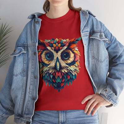 Vivid Owl Feather shirt, Owl Shirt, Graphic Tee