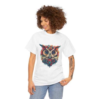 Vivid Owl Feather shirt, Owl Shirt, Graphic Tee