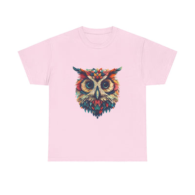 Vivid Owl Feather shirt, Owl Shirt, Graphic Tee