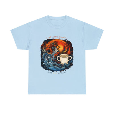 Fire and Water T-shirt, Coffee shirt, Elements shirt, Graphic Tee