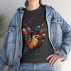 Floral Blooming Heart Shirt, Heart T-shirt, Floral Shirt,