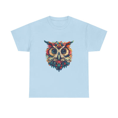 Vivid Owl Feather shirt, Owl Shirt, Graphic Tee