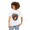 Floral Blooming Heart Shirt, Heart T-shirt, Floral Shirt,