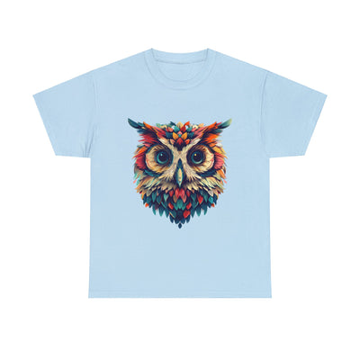 Vivid Owl Feather shirt, Owl Shirt, Graphic Tee