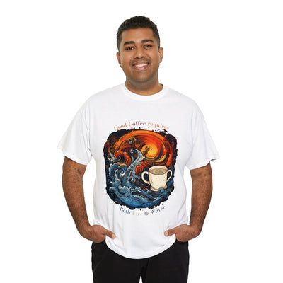 Fire and Water T-shirt, Coffee shirt, Elements shirt, Graphic Tee