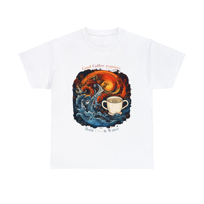 Fire and Water T-shirt, Coffee shirt, Elements shirt, Graphic Tee