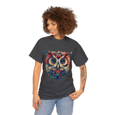 Vivid Owl Feather shirt, Owl Shirt, Graphic Tee