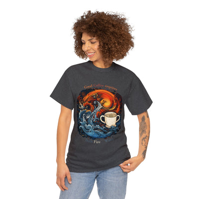 Fire and Water T-shirt, Coffee shirt, Elements shirt, Graphic Tee