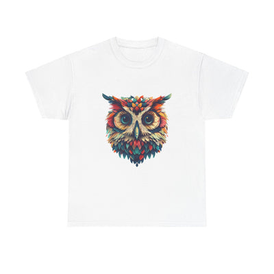 Vivid Owl Feather shirt, Owl Shirt, Graphic Tee