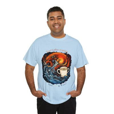 Fire and Water T-shirt, Coffee shirt, Elements shirt, Graphic Tee